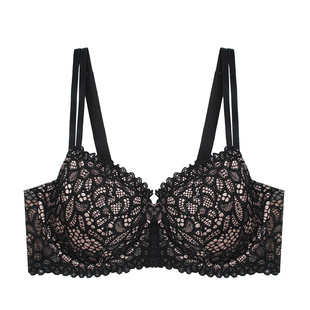 夏娃的诱惑悸动性感蕾丝侧推上托聚拢女士大杯大码薄款钢圈围文胸
