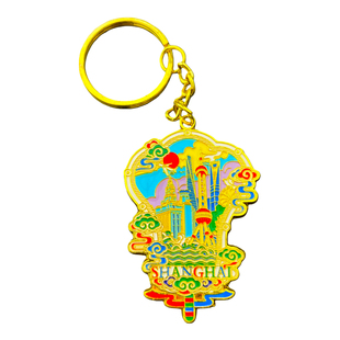 金属上海旅游纪念品文创钥匙扣创意景点挂件东方明珠外滩城隍庙