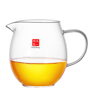 品一恒高硼硅玻璃公道杯加厚分茶器透明茶海耐热高档滤茶一体套装