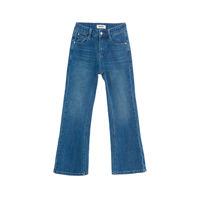 莱赛尔面料~修身微喇牛仔裤女春季蓝色提臀显瘦高弹力九分喇叭裤