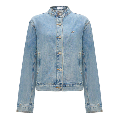 复古立领牛仔外套短款显瘦夹克