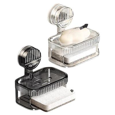 肥皂盒免打孔香皂架卫生间置物架壁挂式旋转沥水高档厕所家用多层