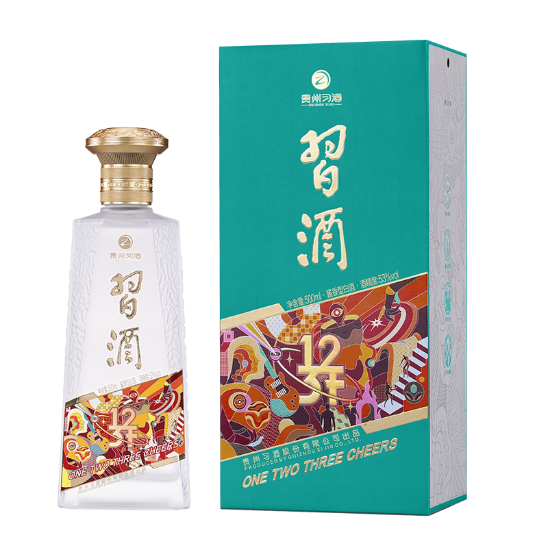 习酒123干53度酱香型白酒100ml