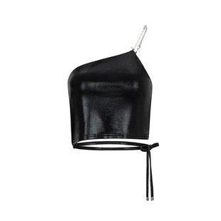 TIWILLTANG就异是“悸世辰昼”烫银弹力针织锁骨链修身显瘦上衣