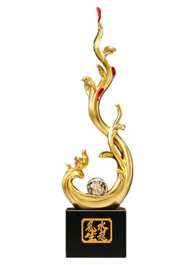 风生水起水晶球高档轻奢招财摆件