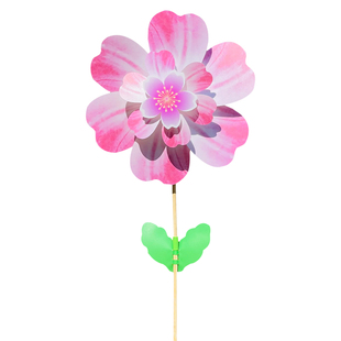 春天樱花大风车双层户外装饰拍照道具儿童桃花手持旋转粉色批发