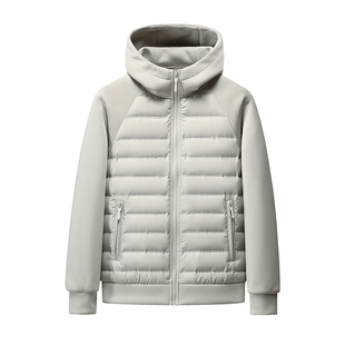 雪中飞排骨羽绒服男女同款2025新款轻薄时尚拼接保暖情侣连帽外套