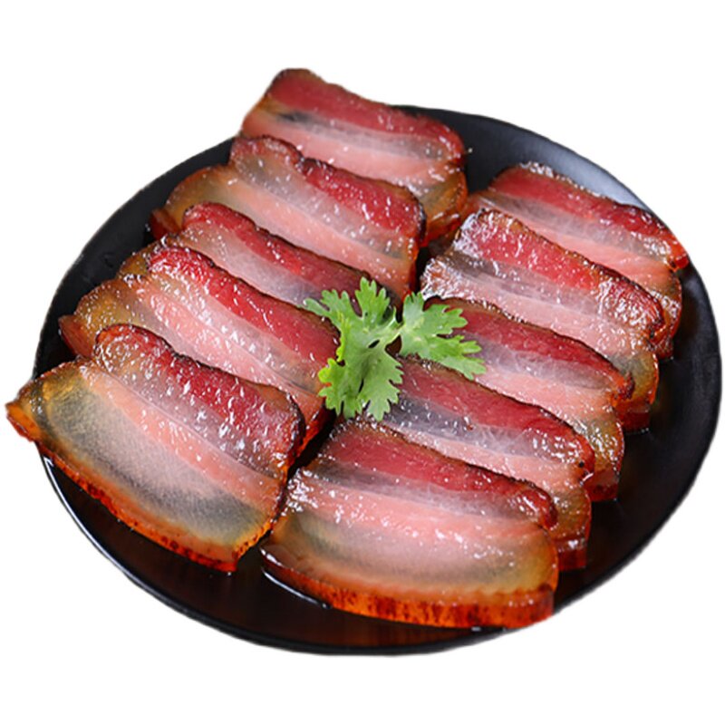贵州农家自制烟熏腊肉烧皮后真空