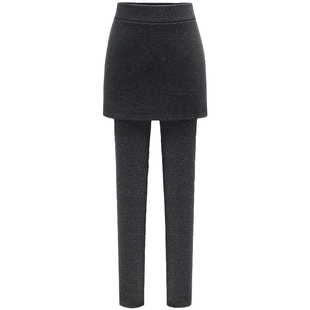 春秋加大码包臀裙裤假两件打底裤裙加绒加厚女松紧腰显瘦小脚女裤