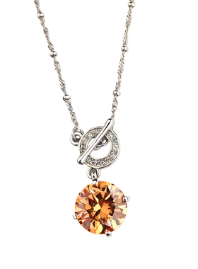 轻奢小众骨头扣香槟色锆石锁骨链