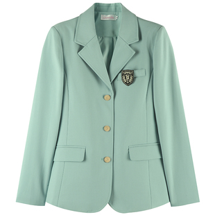 元兮少女 藤泽高三粒扣西服原创jk制服薄荷绿学院风校供西服外套