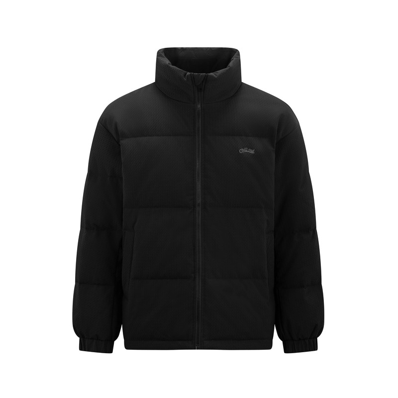 森马简约肌理面包绣花羽绒服男