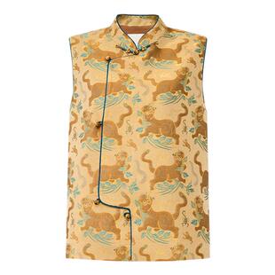 T&A天嘉爱华裳系列钱小萍带钢印非遗宋锦虎镇五毒纹宋锦马甲