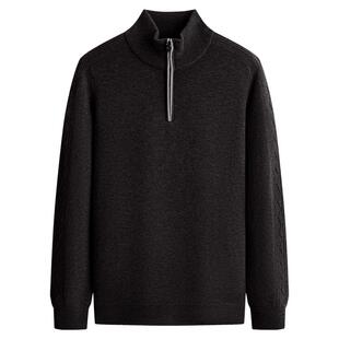 【100%绵羊毛 565克重磅】庄吉羊毛衫男士2025新款半高领拉链毛衣