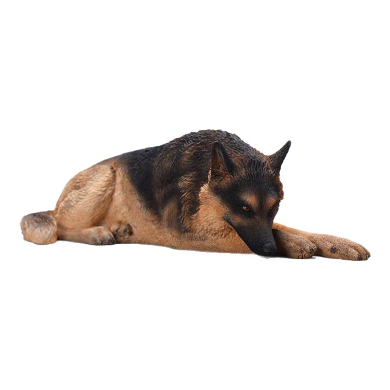 趴睡德牧牧羊犬警犬摆件