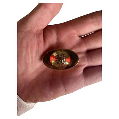 纯黄铜元宝摆件入户玄关招财实心貔貅聚宝盆财神家居饰品客厅一对