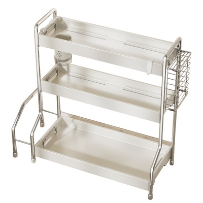 厨房调料置物架不锈钢免安装台面调料品架家用多功能调味罐收纳架