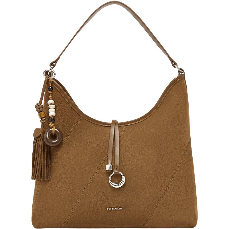 百思图25秋商场新款miu系托特包时尚流浪包单肩斜挎包女X3751CX5