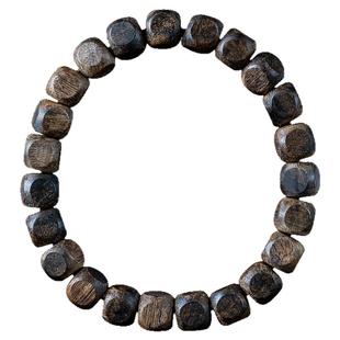 越南芽庄沉香手串方糖珠沉水老料保真佛珠女男款随形方块木质手链