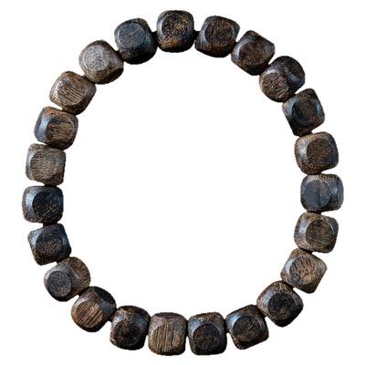 天然越南芽庄沉香方糖随形手串女