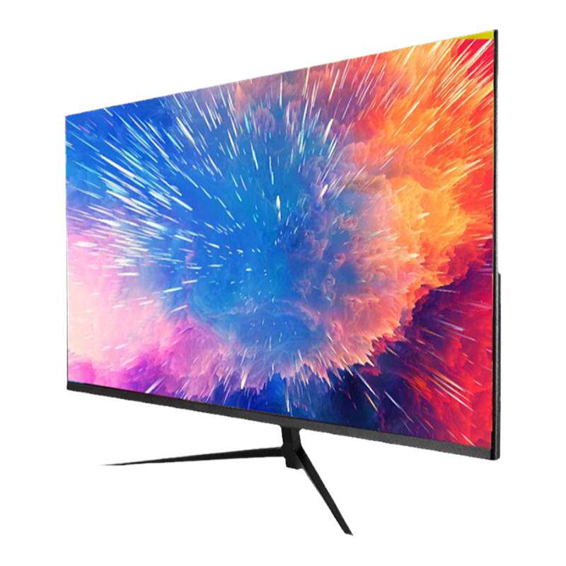 内置音响显示器27英寸超高清直面黑色无边框IPS电竞24寸高刷电脑