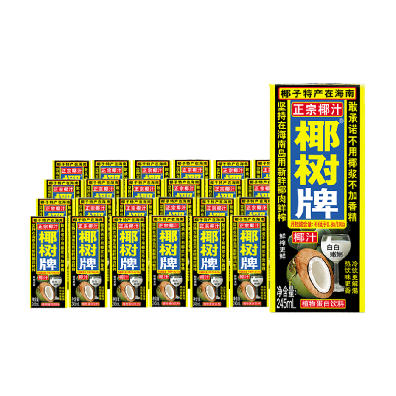 椰树椰子汁饮料正宗海南245ML*24盒