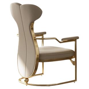 诚骏轻奢茶椅组合客厅家用设计师不锈钢主人椅茶室喝茶软包椅子