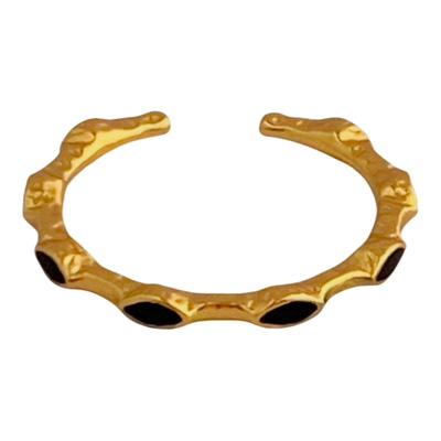 ABOAB戒指原创925银厚镀金珐琅