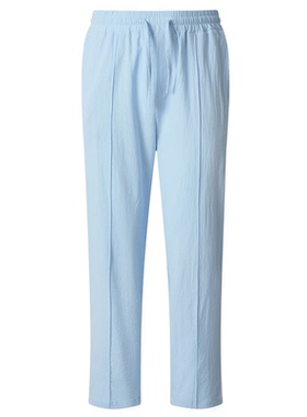2026夏欧美纯色透气直筒休闲裤男沙滩度假宽松长裤Men's trousers