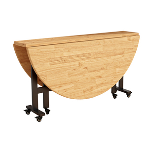 实木折叠餐桌家用小户型新款简约吃饭圆桌子可折叠多功能移动饭桌