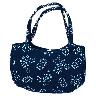 乌镇手工蜡染蓝印花布复古小布包手机钥匙买菜手提包民族风妈妈包