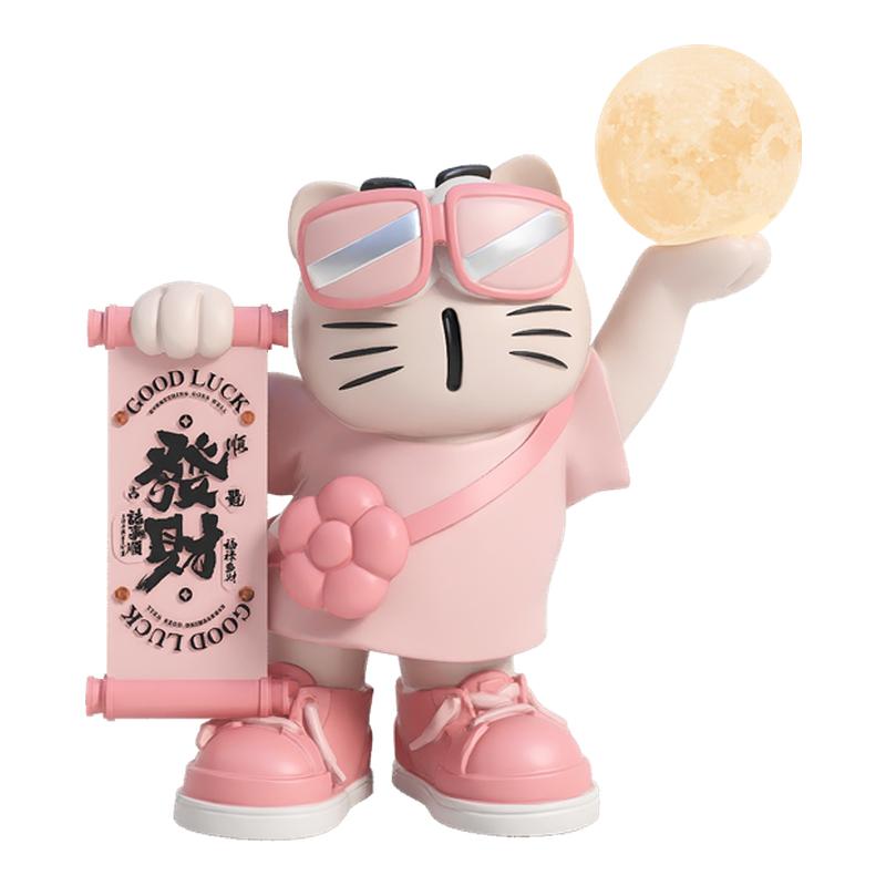 招財(cái)貓擺件客廳電視柜裝飾臥室床頭小夜燈生日禮物前臺(tái)高級(jí)感小眾
