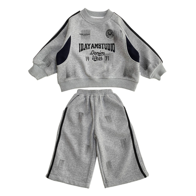 男童加绒卫衣套装休闲时尚运动装