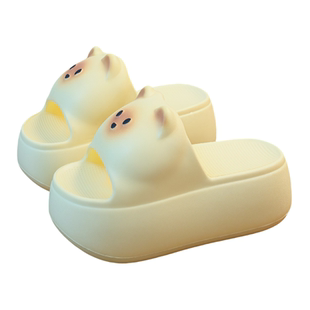 卉兹沐踩屎感厚底增高拖鞋女夏季新款居家室内可爱猫咪外穿凉拖鞋