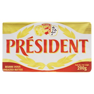 总统淡味黄油块200g法国进口动物性发酵饼干面包蛋糕家用烘焙原料