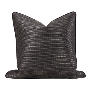 高端轻奢客厅沙发靠枕套黑色美式简约现代高精密棉麻风格靠垫抱枕