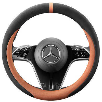 魅驹四季防滑吸汗麂皮绒方向盘套