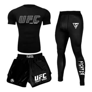 专业定制儿童款拳击格斗散打搏击套装速干泰拳训练紧身三件套T恤