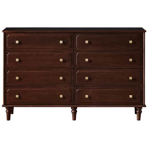 全友家居美式复古风实木五斗柜客厅靠墙储物柜卧室床尾柜抽屉柜