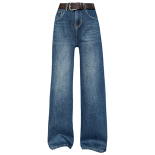 2025冬季Jeans阿凡牛A5408复合厚绒保暖窄版显瘦女牛仔直筒阔腿裤