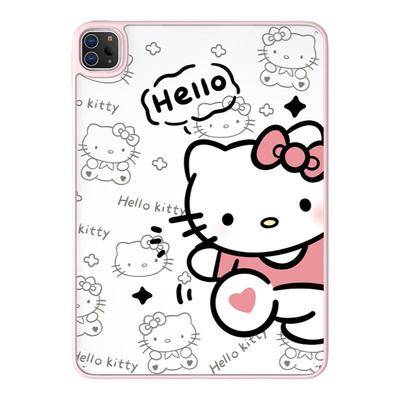 超创意适用9代无盖ipad11a16保护壳10代10.9凯蒂猫10.2寸亚克力air45磁吸笔槽mini67平板pro11Air11硬后壳9.7