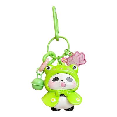 原创粉色斗篷小兔子熊猫车钥匙扣男情侣书包包挂件公仔背包挂饰女