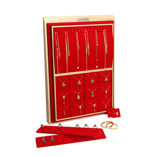 黄金展示道具盘珠宝戒指红绒托盘项链耳环耳钉手镯饰品展示收纳盘