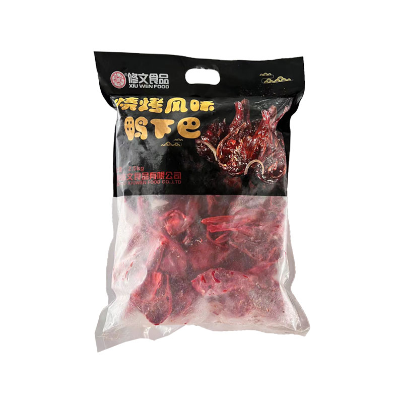 修文鸭下巴带鸭舌生鸭头生酱鸭头巴2500克装烧烤生鸭头散称温州