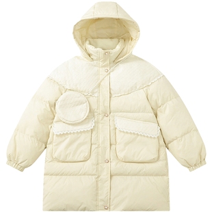 笛莎童装女童羽绒服三防2025冬装新款中大童儿童女孩洋气加厚外套