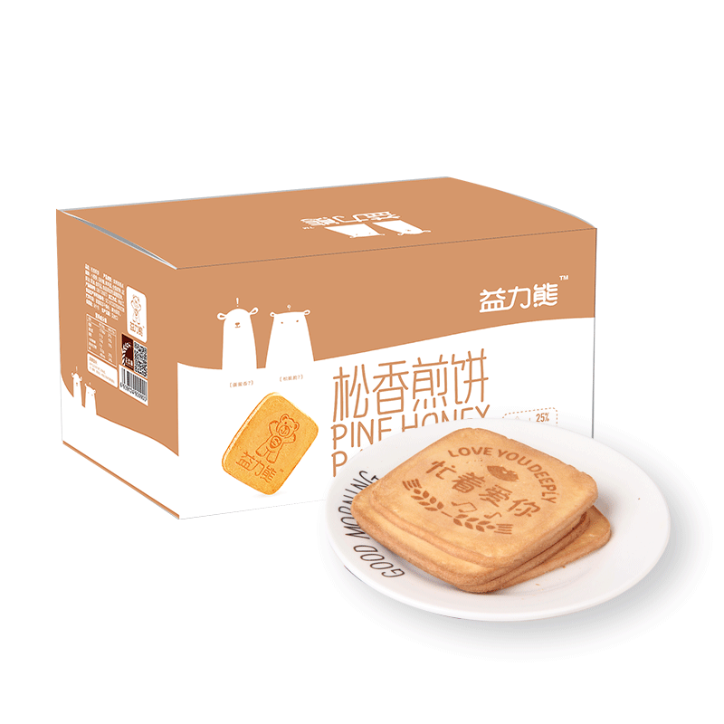 正香源松香煎饼小熊鸡蛋饼干薄脆营养代餐办公室休闲网红小吃零食