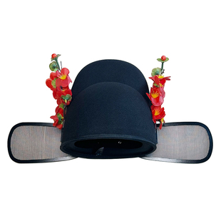 明制缠花乌纱帽金属簪花汉服帽子男中式新郎帽古风圆领袍首服配帽