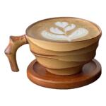 复古竹节咖啡杯粗陶马克杯创意陶瓷拿铁拉花杯小众中古杯牛奶杯子