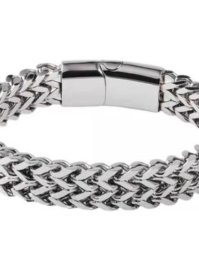 简约朋克不锈钢双层手工男手链