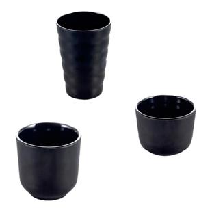 扬格黑色磨砂密胺杯子水杯茶杯创意杯子塑料杯凉水杯口杯随手杯子